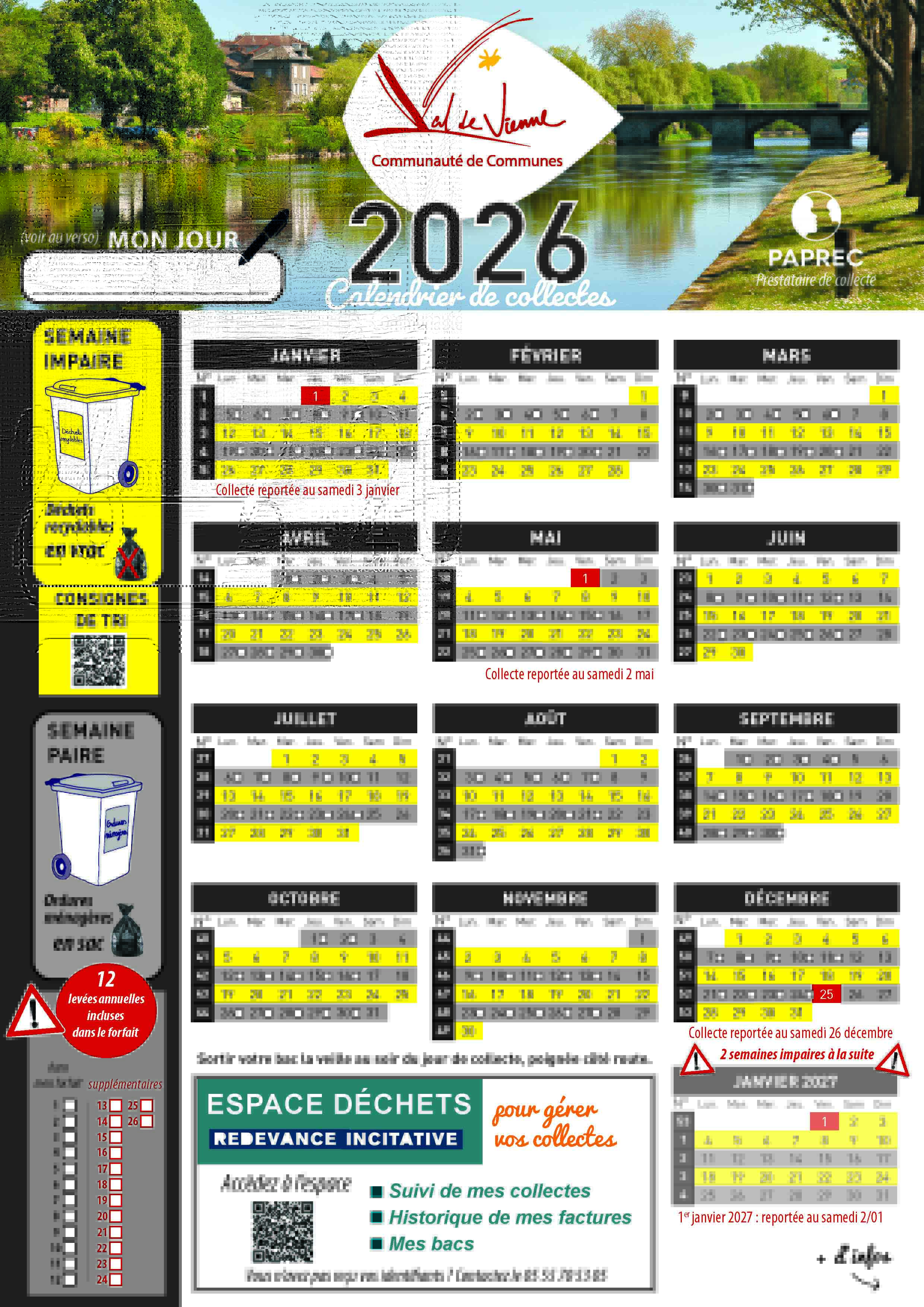 calendrier collecte 2026 couv