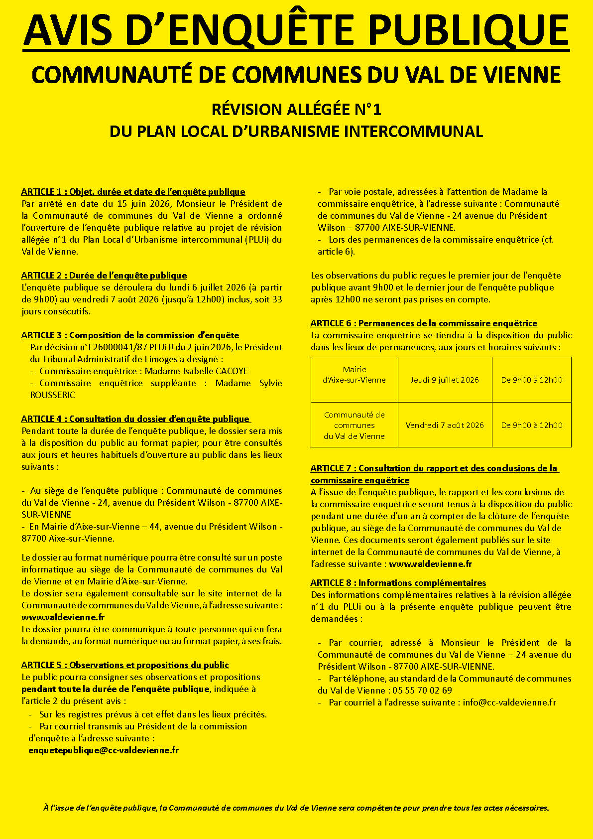 Avis enquete publique 2026 RVB